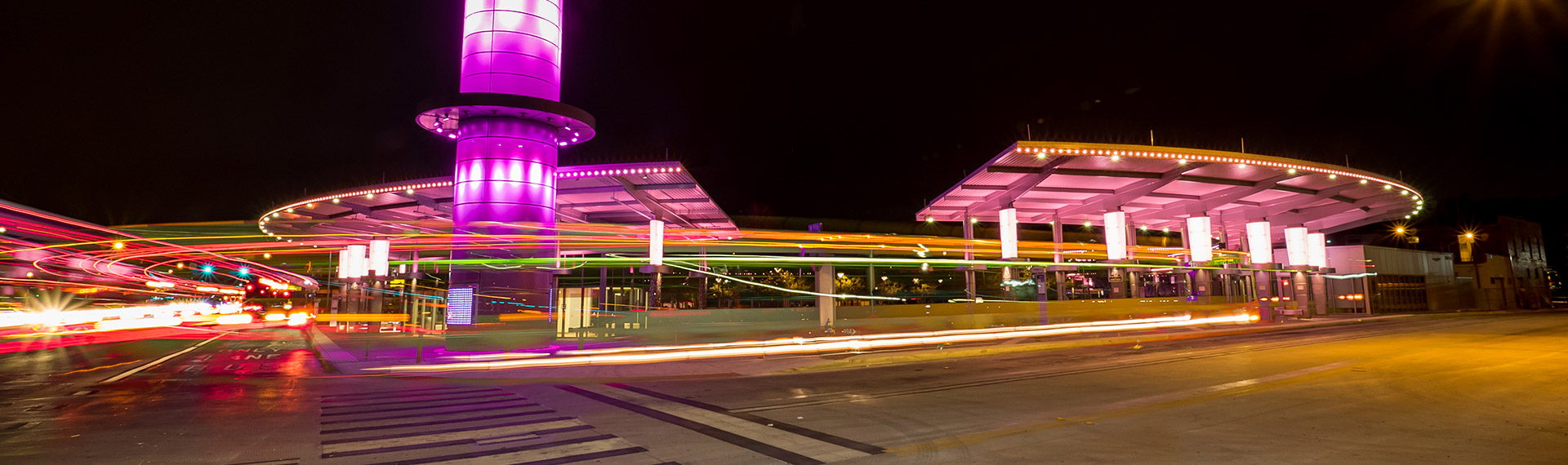 VIA Transit Station at Night