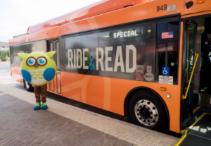 Ride and Read Orange Bus