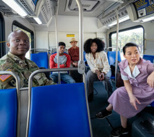 Image: Riders on a VIA Bus