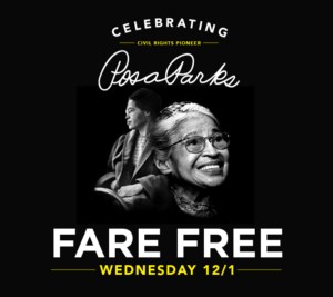 Image: Rosa Parks Free Fare Dec. 1, 2021