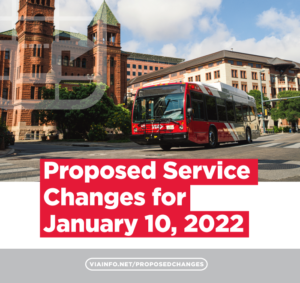 Image: Proposed Service Changes for January 2022