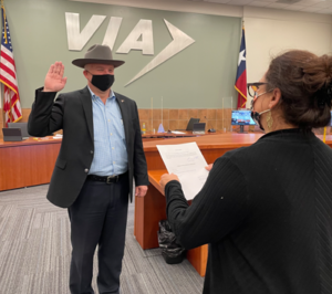 Image: VIA trustee Kevin Wolff swearing in