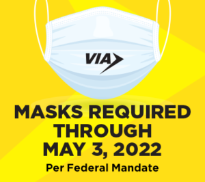 Image: Face Coverings Required through April 18, 2022