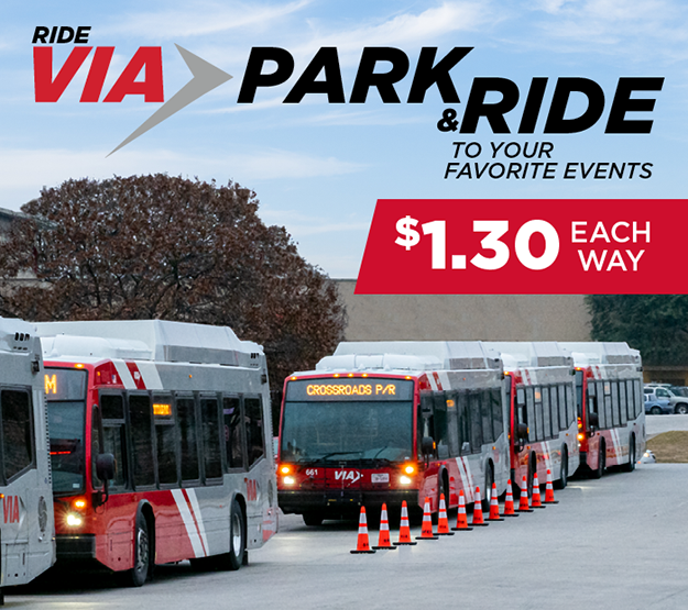 VIA Park & Ride for $1.30 each way