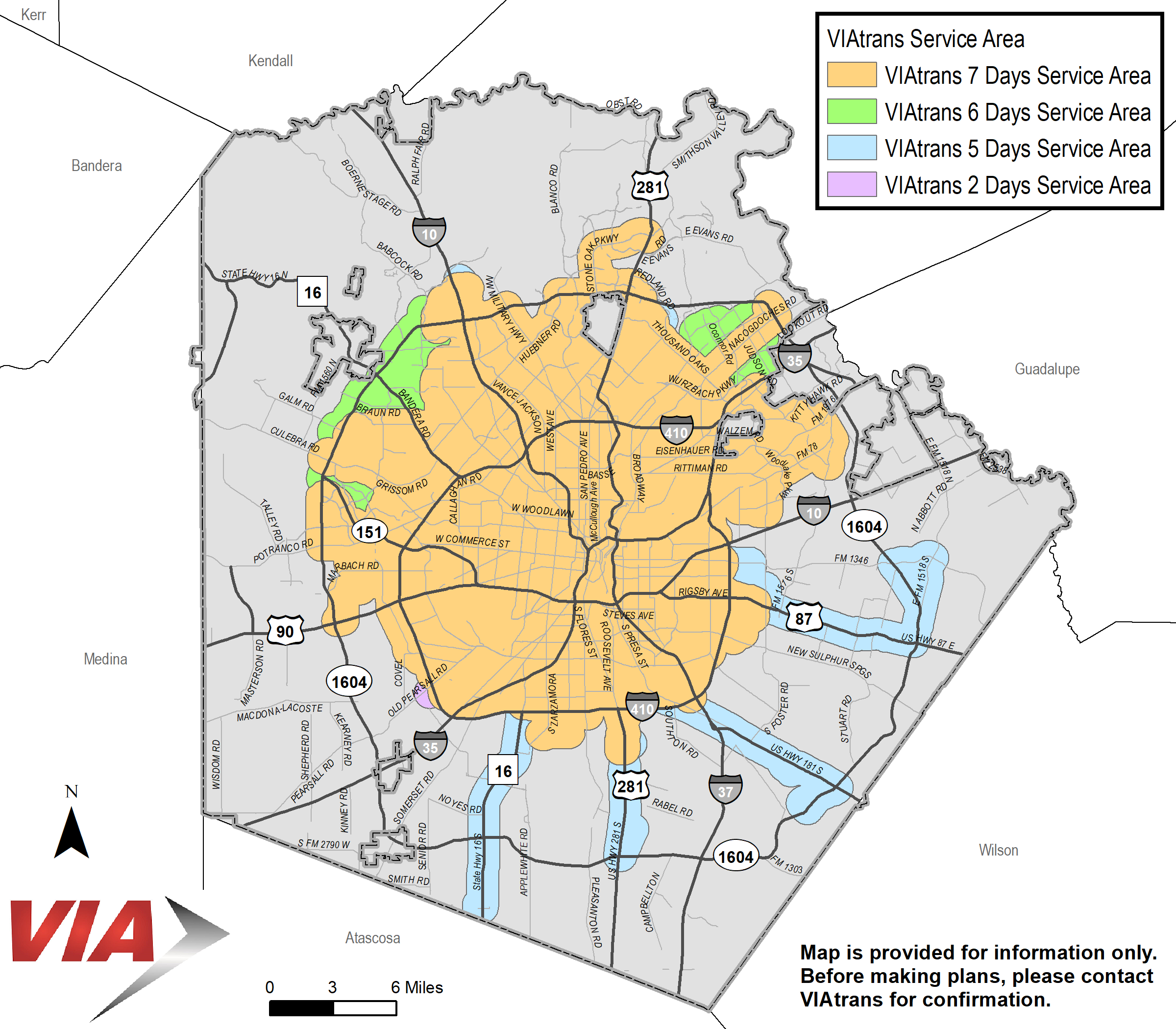 VIAtrans Service Area Map