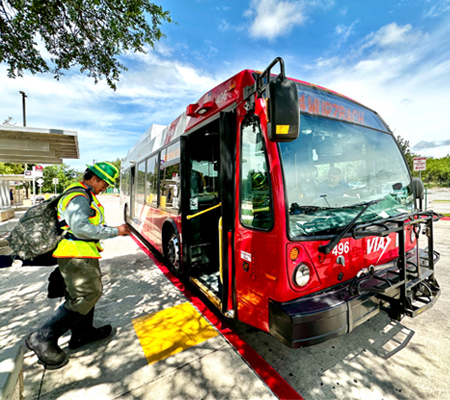 VIA Rider at Ingram Transit Center