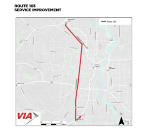 Route 103 Map - January 2026 Service Changes