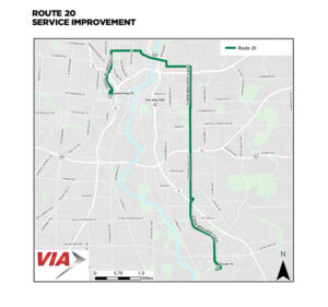 Route 20 Map - January 2026 Service Changes