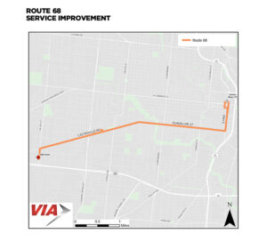 Route 68 Map - January 2026 Service Changes