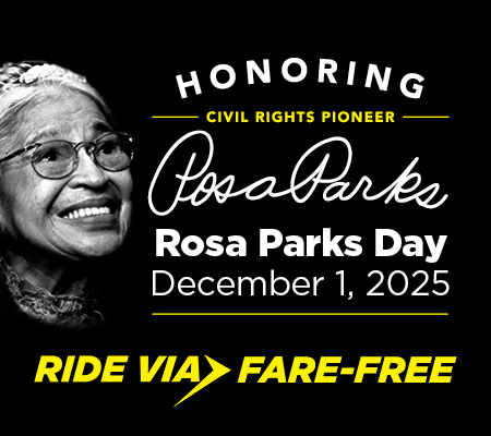 VIA25_Ride Fare Free for Rosa Parks Day WEB 450×400