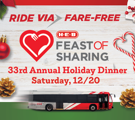 VIA and H-E-B partner for fare-free service to Feast of Sharing