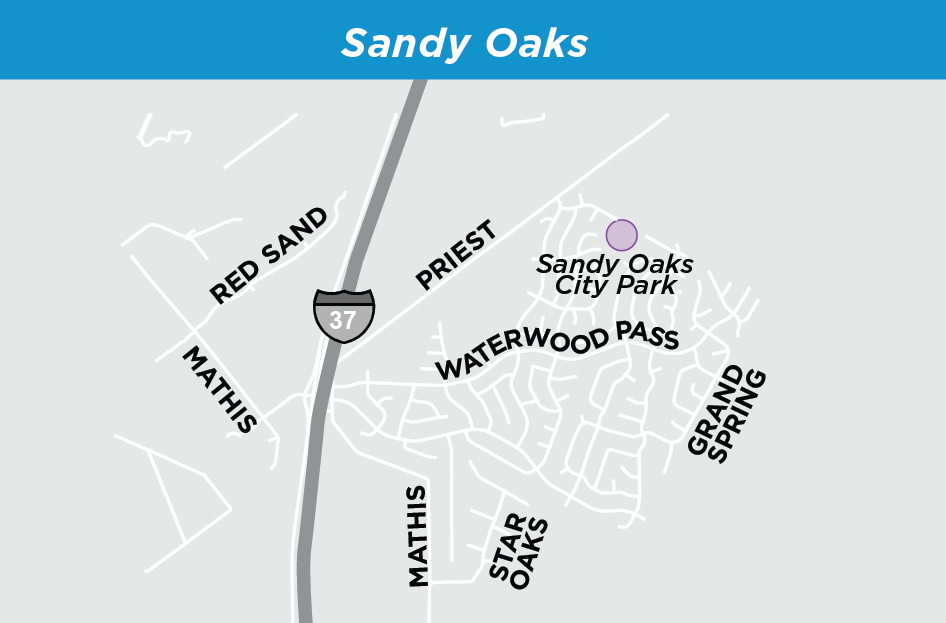Link Southeast Sandy Oaks map